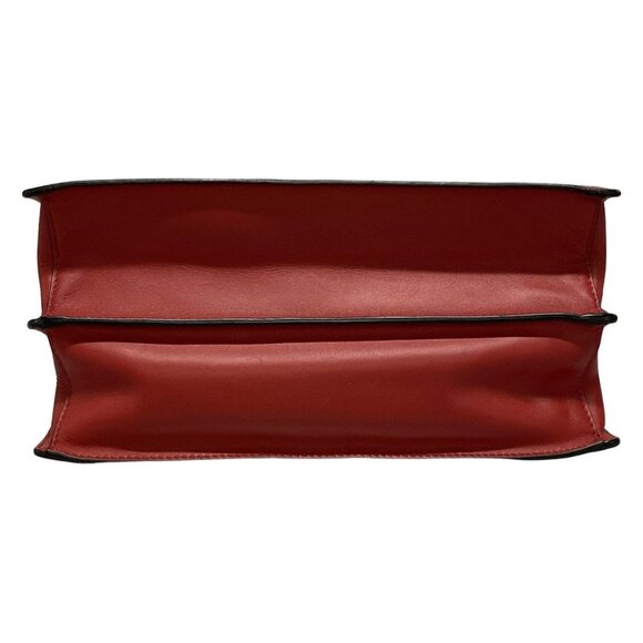 Auth PRADA Electra 1BA179 Fuoco Nero (Red) Black City Calf Saffiano Leather - Picture 7 of 16